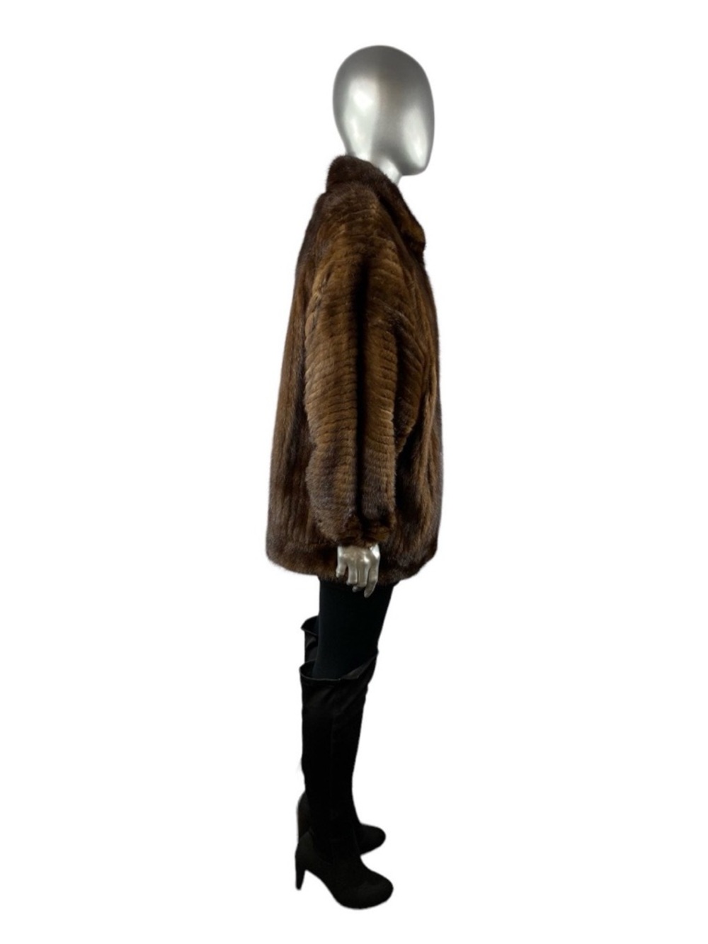 Mahogany MINK Corded Jacket, SAGA, Sz M/L, Certified Vintage Fur - Picture 6 of 11